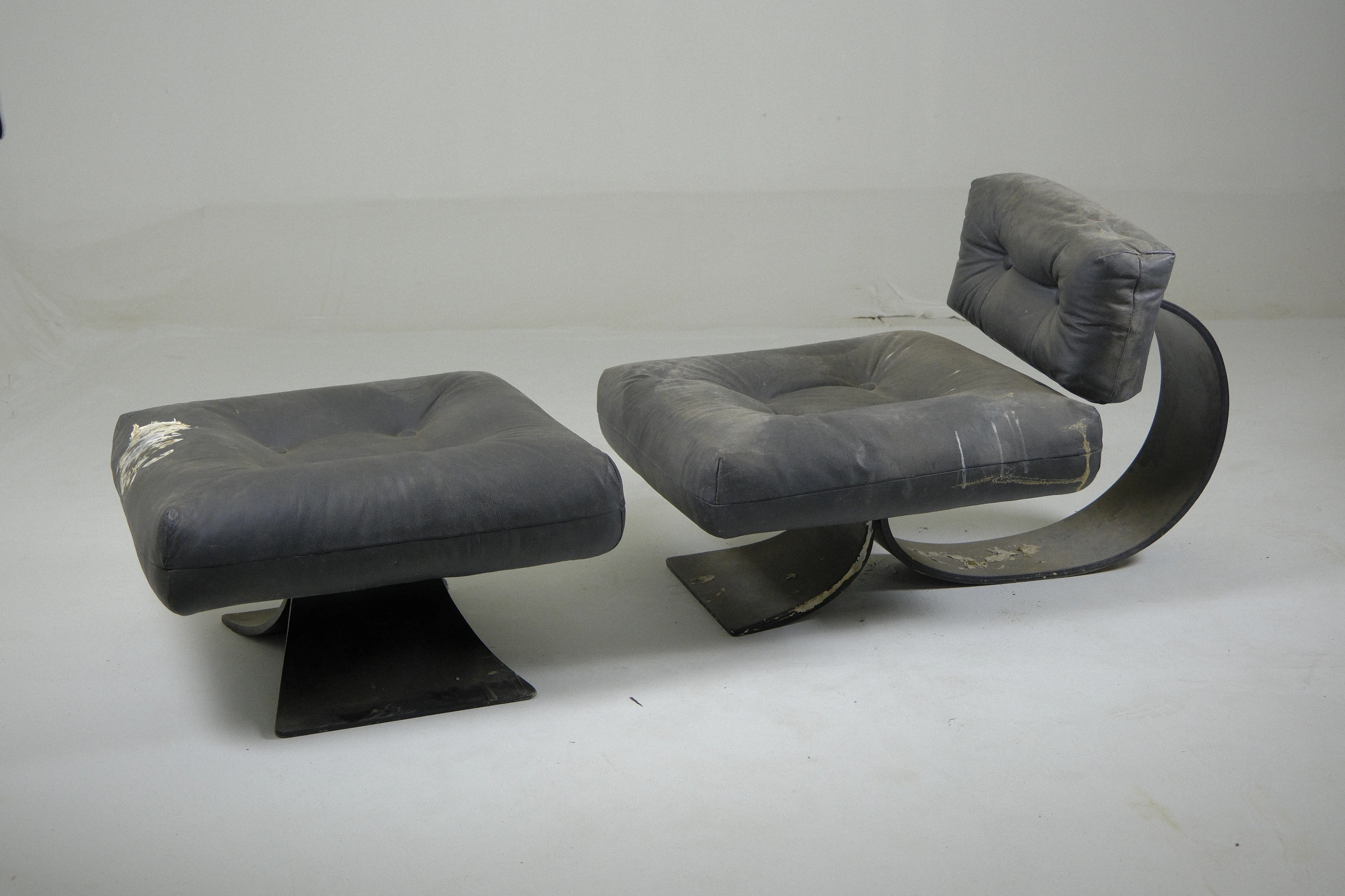 Easy chair and ottoman